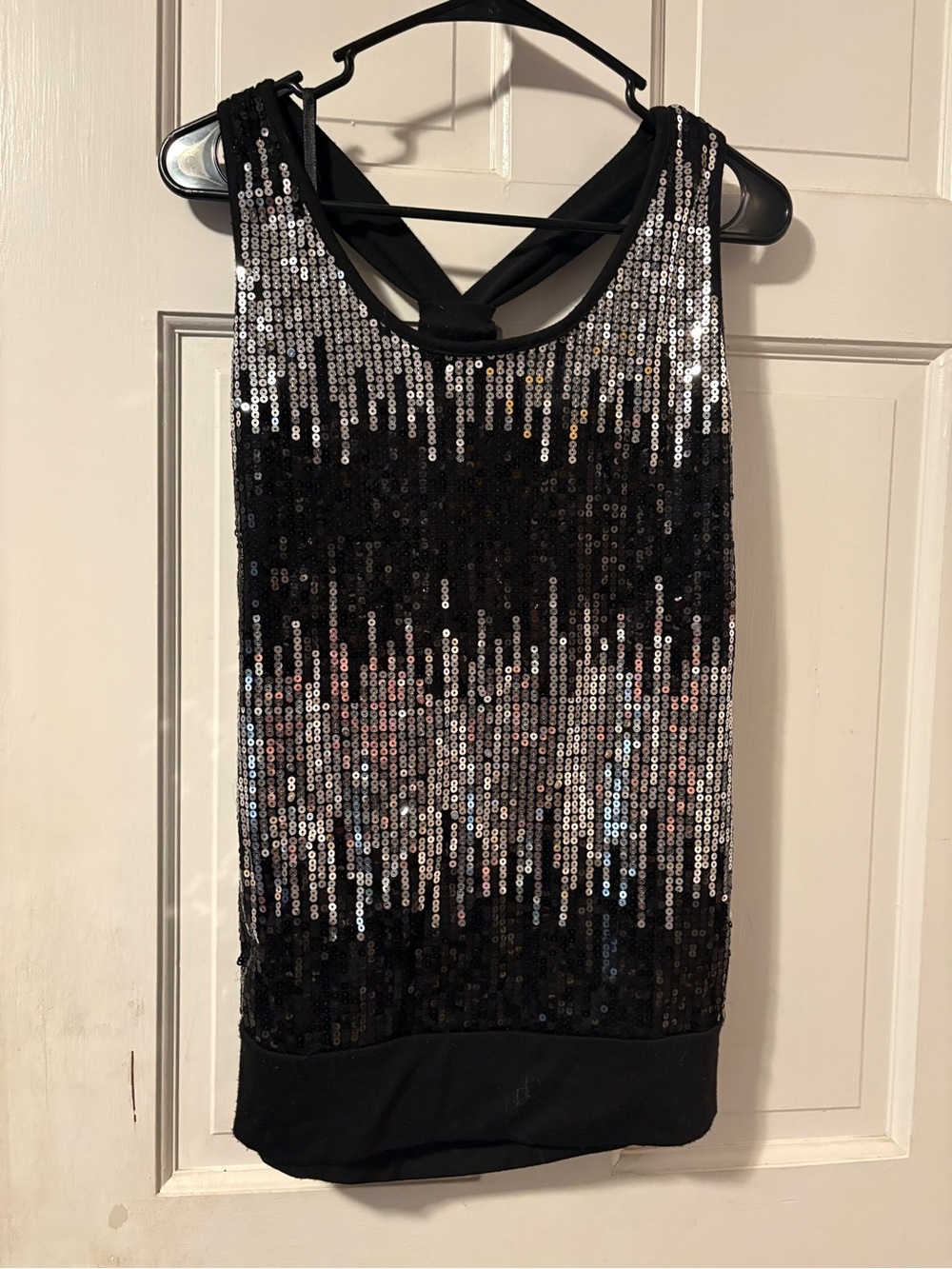Lipstick Boutique Black and Silver Sequin Tank